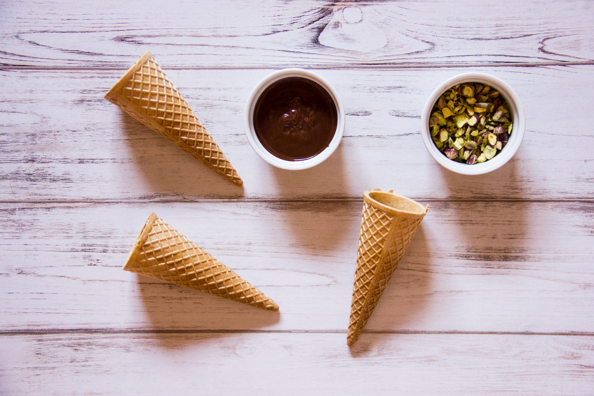 Cannoli siciliani nel cono gelato
