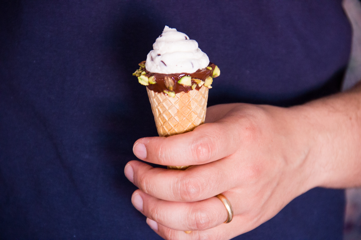 Cannoli siciliani nel cono gelato
