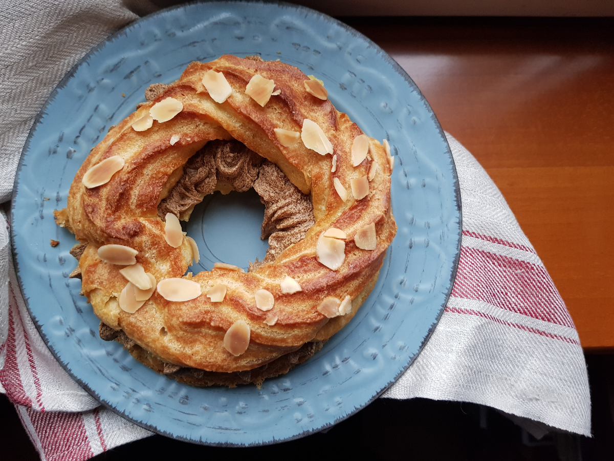 Paris brest con crema mousseline al caffè
