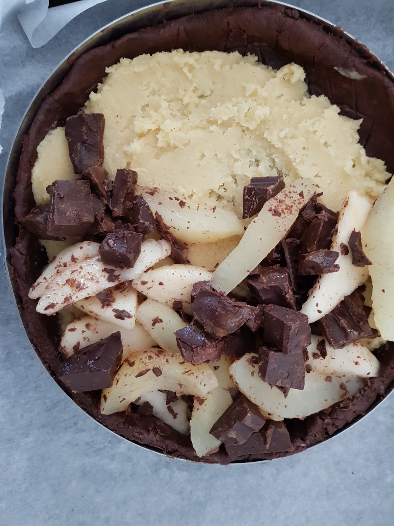 Ricetta originale della Torta pere, cioccolato e mandorle